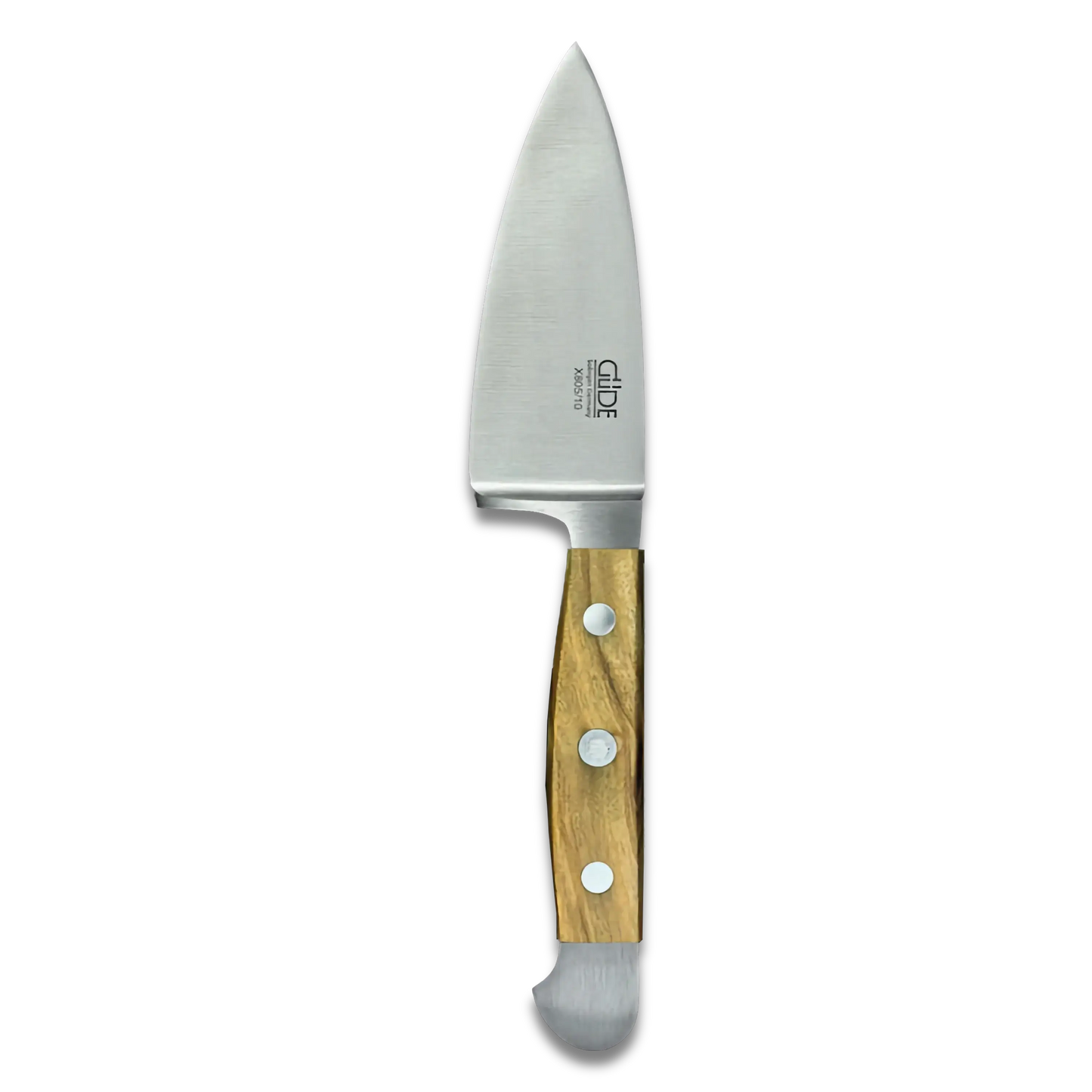 ALPHA OLIVE | Couteau à fromage à pâte dure 10 cm | Acier forgé / Manche en bois d'olivier