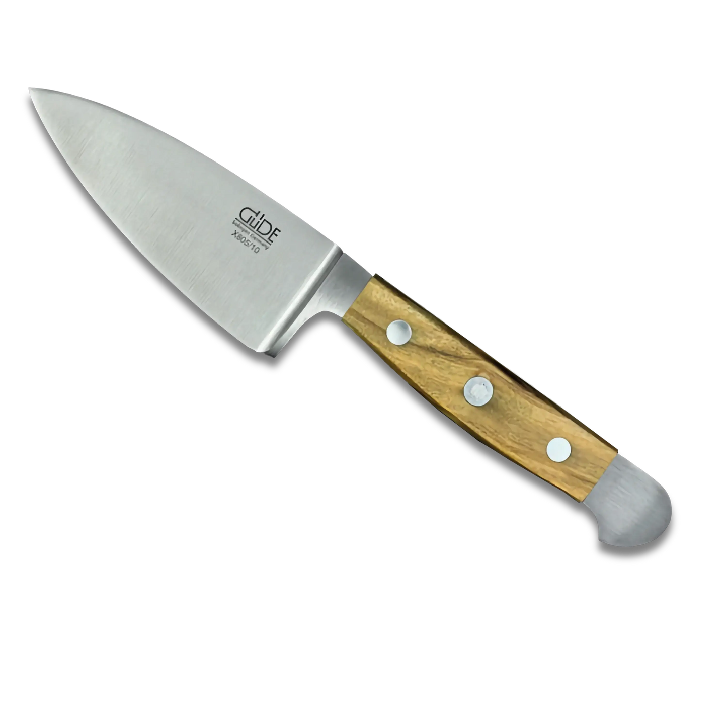 ALPHA OLIVE | Couteau à fromage à pâte dure 10 cm | Acier forgé / Manche en bois d'olivier