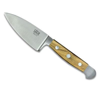ALPHA OLIVE | Couteau à fromage à pâte dure 10 cm | Acier forgé / Manche en bois d'olivier