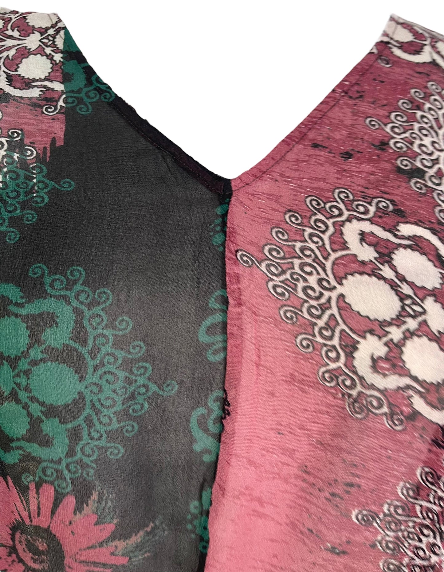 PRG6319 Top en soie pure Sheer Avatar à effet cascade