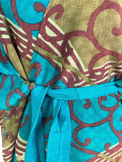 PRC5939 Veste Avatar à manches kimono en pure soie avec ceinture