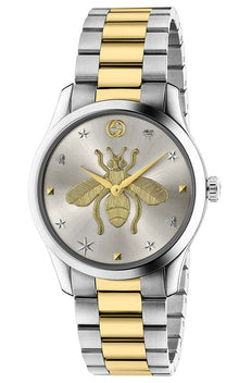 Montre GUCCI G-TIMELESS ICONIC acier argenté et abeille YA1264131