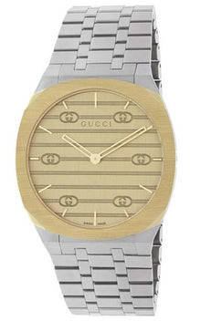 Montre GUCCI 'GUCCI 25H' en acier et plaqué or 18 carats YA163403