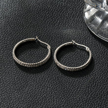 YARA Silver (White Gold): 'Pavé All the Way' Zirconia Hoop Earrings (Regular Size)