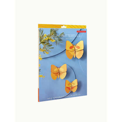 Papillons jaunes<br> Lot de 3