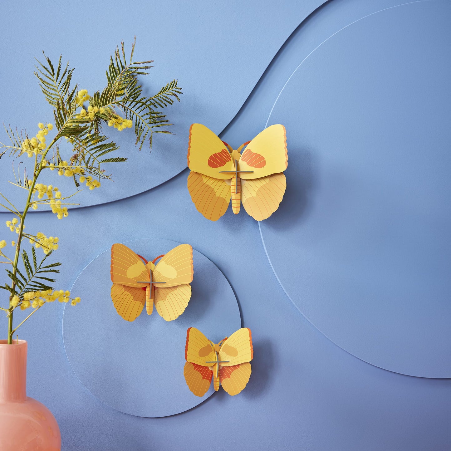 Papillons jaunes<br> Lot de 3
