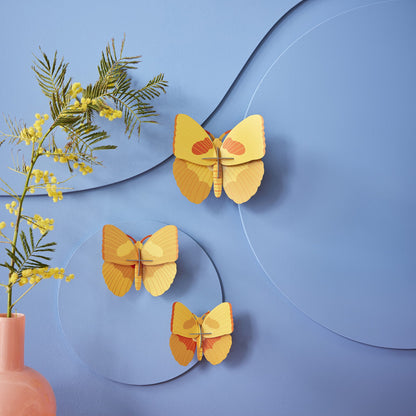 Papillons jaunes<br> Lot de 3