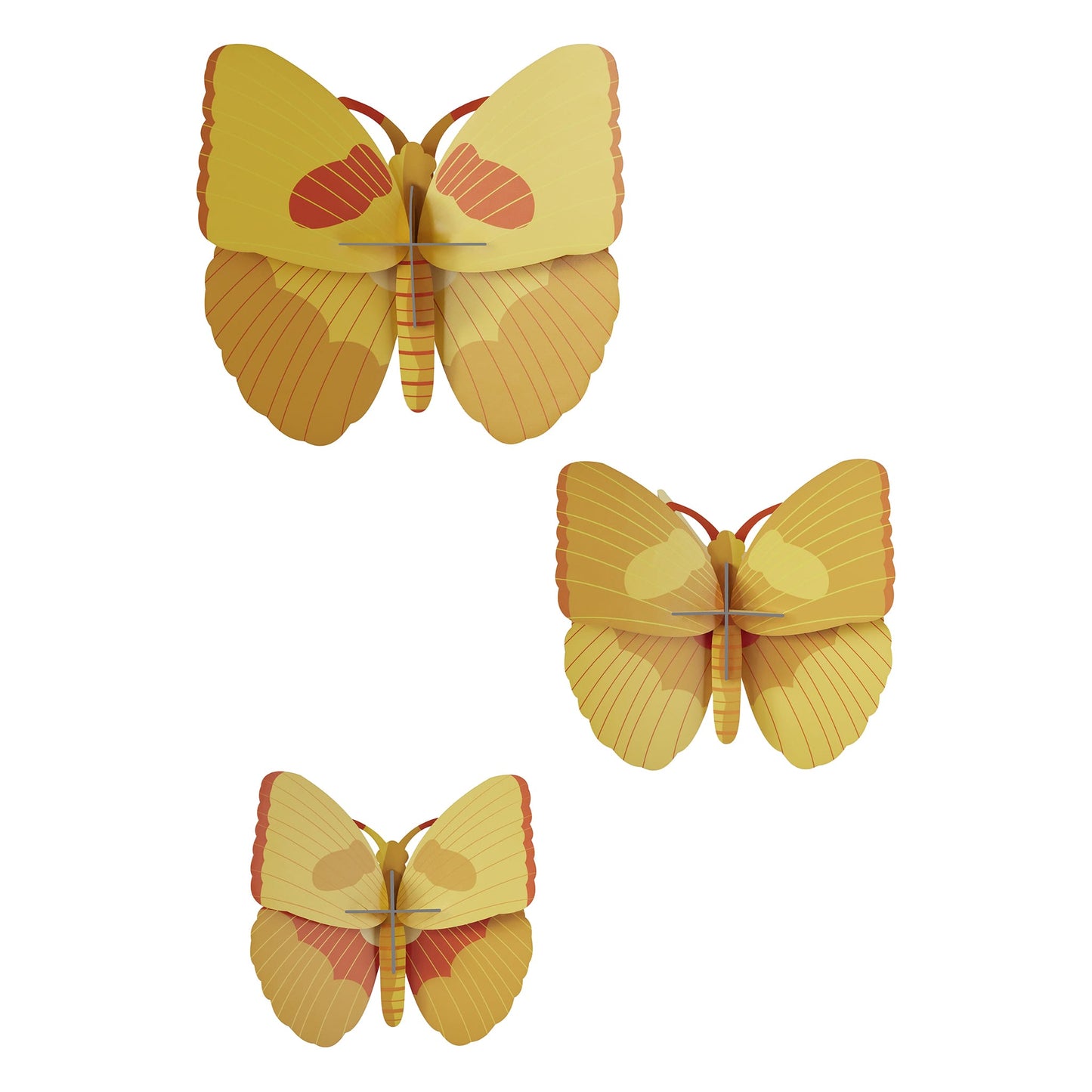 Papillons jaunes<br> Lot de 3
