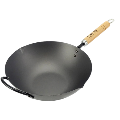 Yoshikawa Cook-Pal REN 33cm Nitrided Carbon Steel Wok