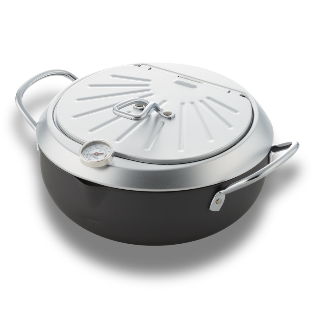 Yoshikawa GOGI Tempura Pot 24cm –  With stainless‑Steel Drip Lid