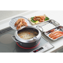 Yoshikawa GOGI Tempura Pot 24cm –  With stainless‑Steel Drip Lid