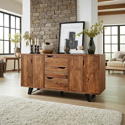 Retro acacia solid wood buffet