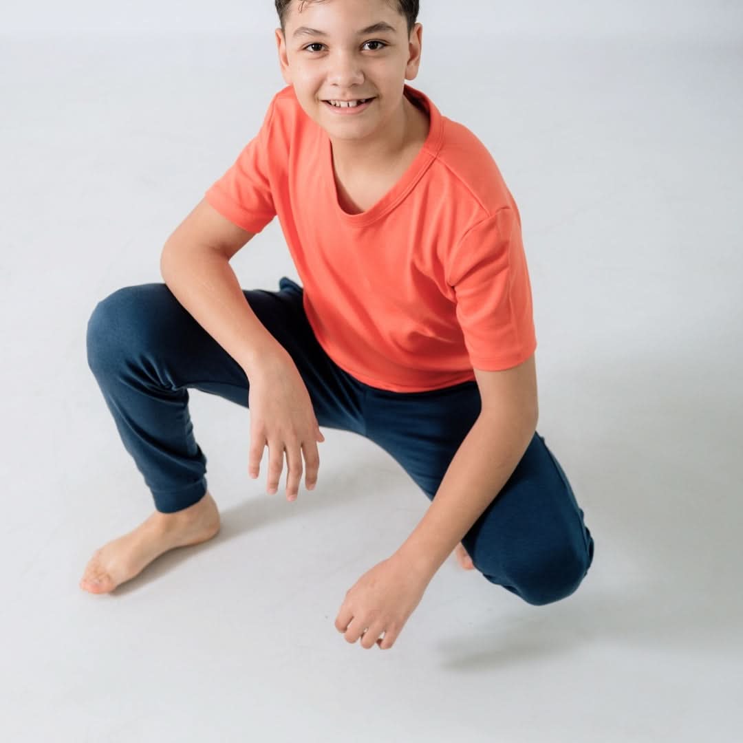 Youth Lightweight Bamboo Joggers | Tangerine Crush