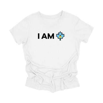 JEUNESSE - Je suis Canada - Feuille d'érable canadienne avec drapeau de Sainte-Lucie, T-shirt JEUNESSE, T-shirt cadeau canadien, Cadeau Sainte-Lucie, T-shirt drapeau national - Inspired X