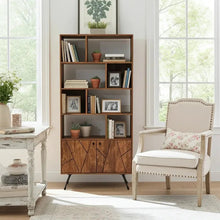 Étagère Mid-Century en bois d'Acacia avec 2 portes
