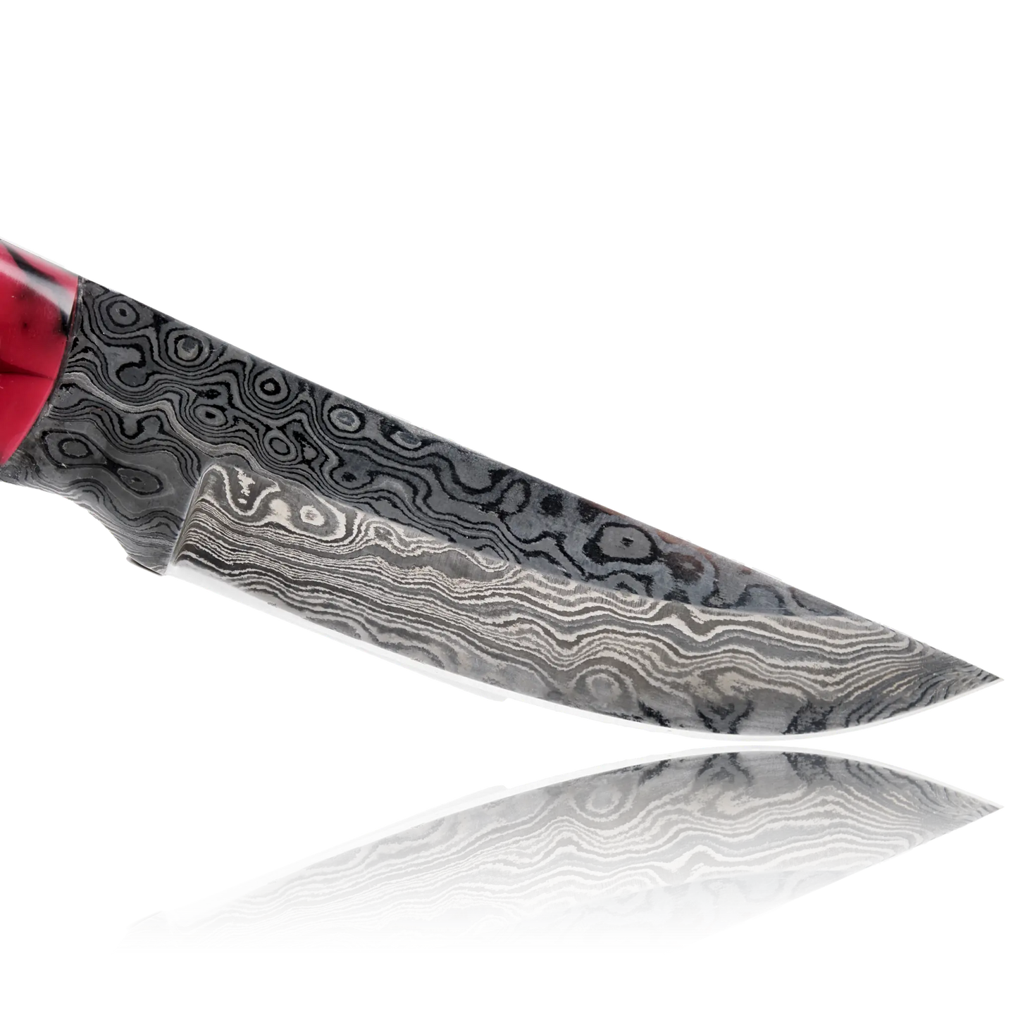 Couteau de chasse YUMA en acier Damas, lame de 5 pouces avec étui en cuir de vachette véritable