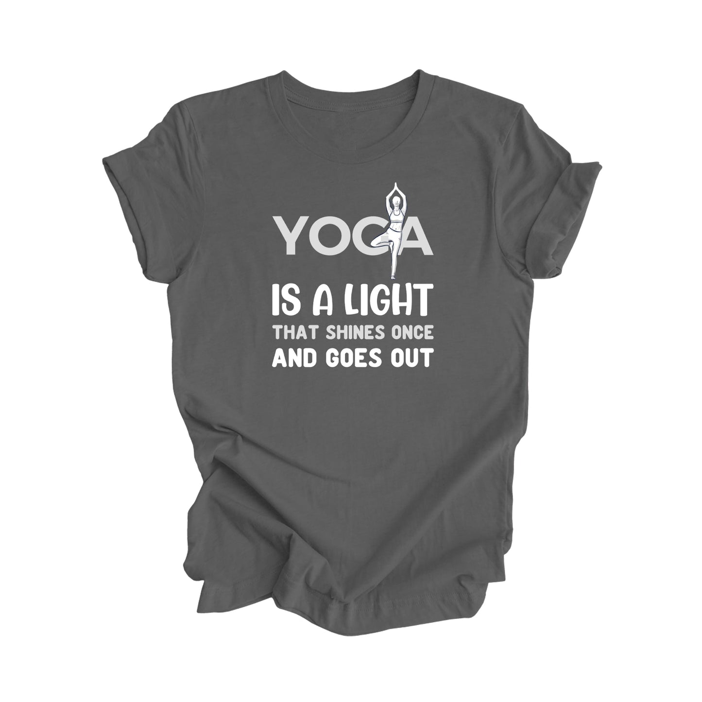 Le yoga est une lumière qui brille une fois éteinte - Cadeau de yoga, T-shirt de méditation, T-shirt de yoga, Cadeau pour les amateurs de yoga, T-shirt de professeur de yoga, T-shirt de bien-être, T-shirt de soins personnels - Inspired X