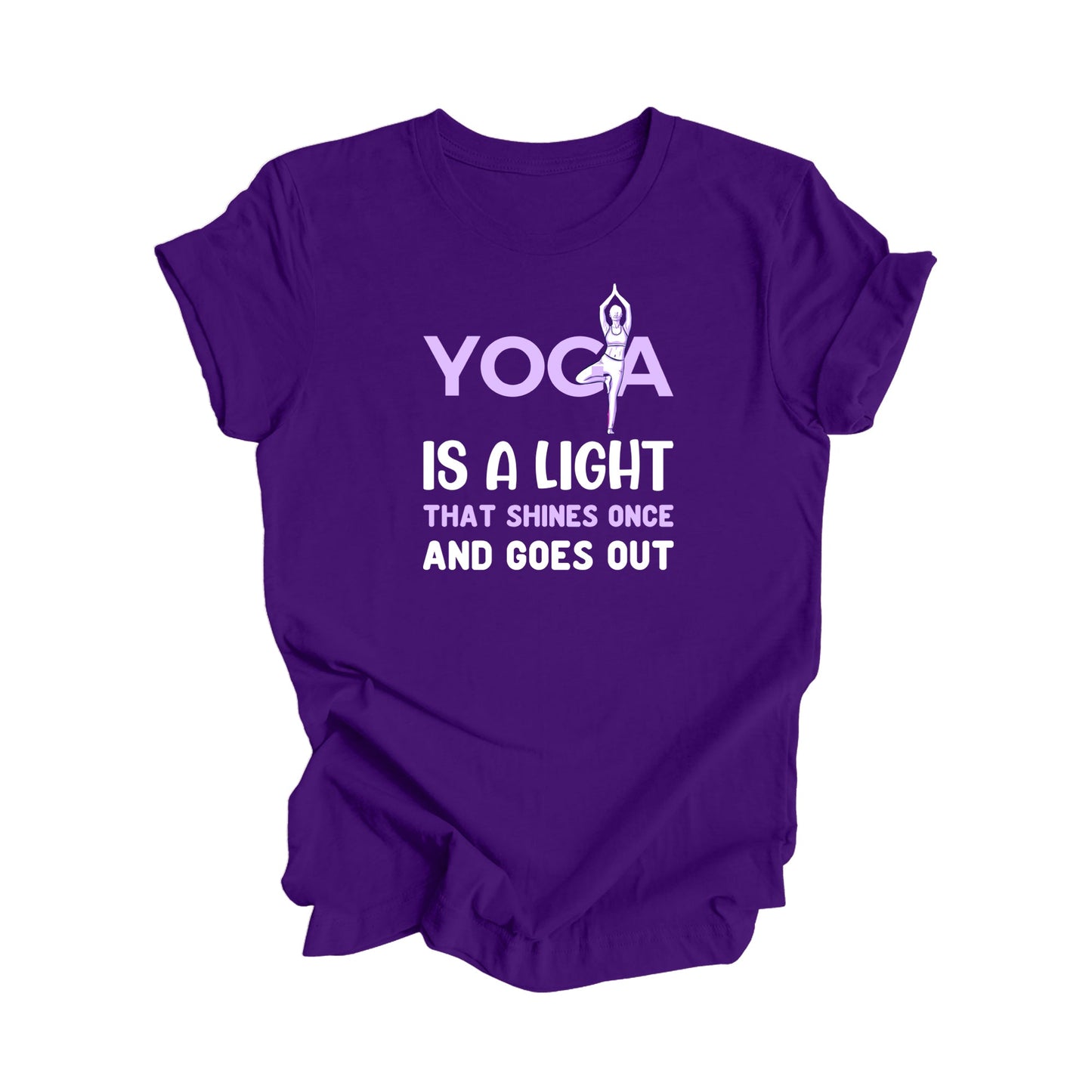 Le yoga est une lumière qui brille une fois éteinte - Cadeau de yoga, T-shirt de méditation, T-shirt de yoga, Cadeau pour les amateurs de yoga, T-shirt de professeur de yoga, T-shirt de bien-être, T-shirt de soins personnels - Inspired X