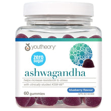 Youtheory ASHWAGANDHA ZERO SUCRE GUMMIES, 60 Gommes