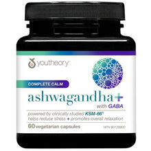 Youtheory ASHWAGANDHA+ AVEC GABA, 60 gélules végétales