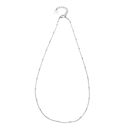 ZAHARA Mini Chaîne Fine Perles Texturées Argentées