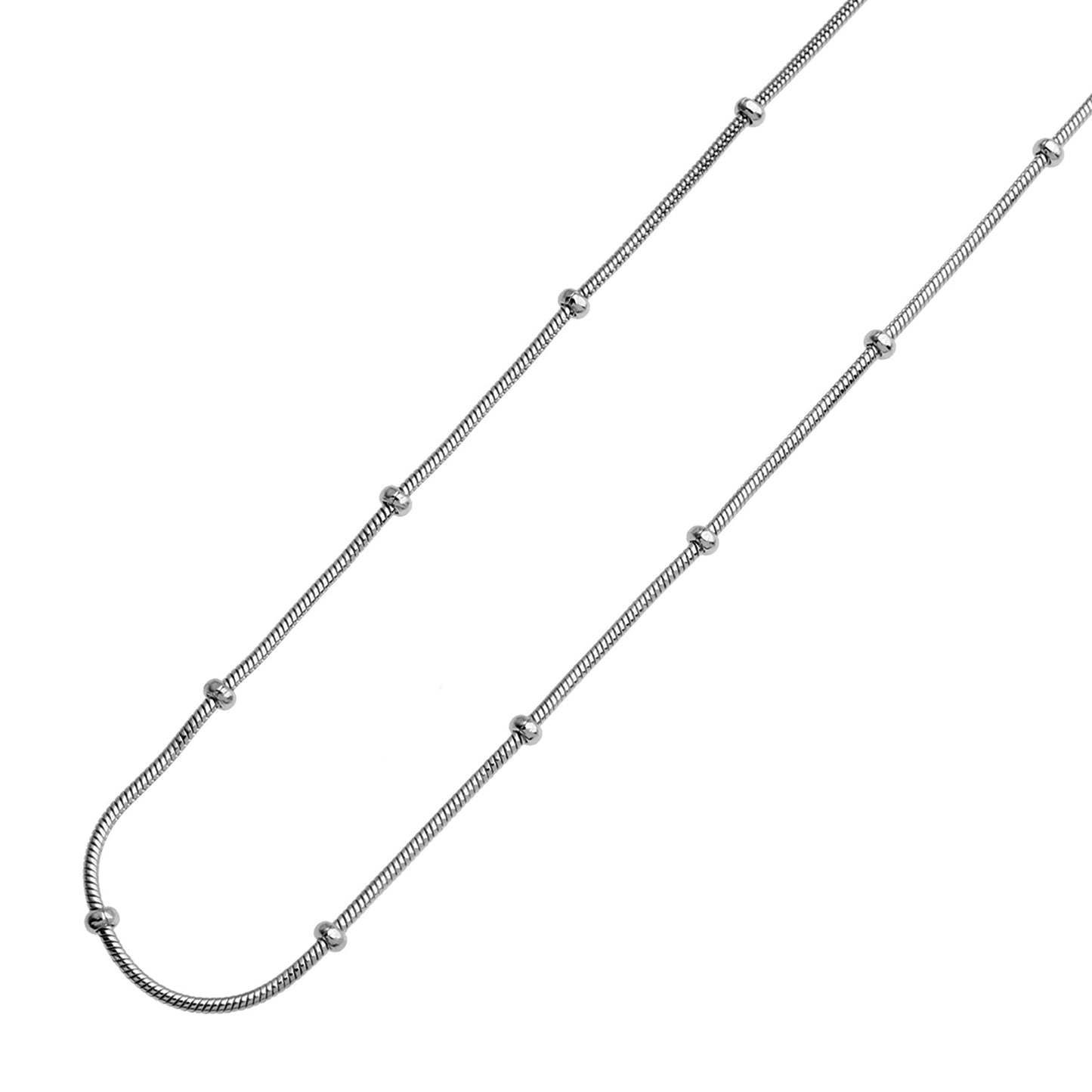 ZAHARA Mini Chaîne Fine Perles Texturées Argentées