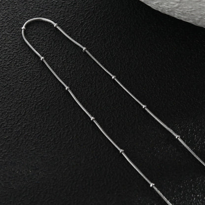 ZAHARA Mini Chaîne Fine Perles Texturées Argentées