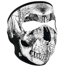 Masque intégral ZANheadgear en néoprène avec motif tête de mort noir et blanc