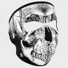 ZANheadgear Full Mask Neoprene Black & White Skull Face