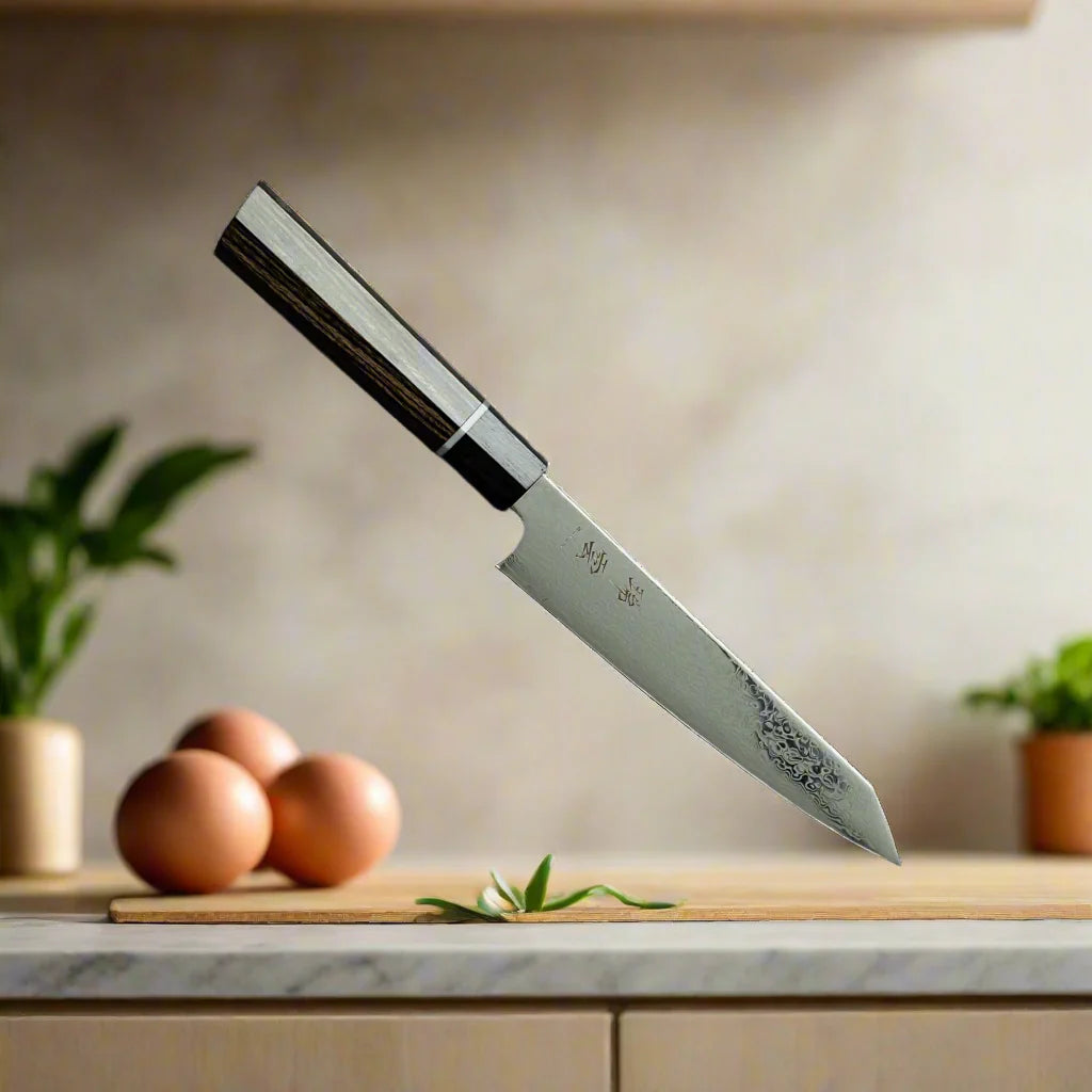 ZUIUN Japon | Couteau Petty Fait Main en Acier Damassé 150 mm
