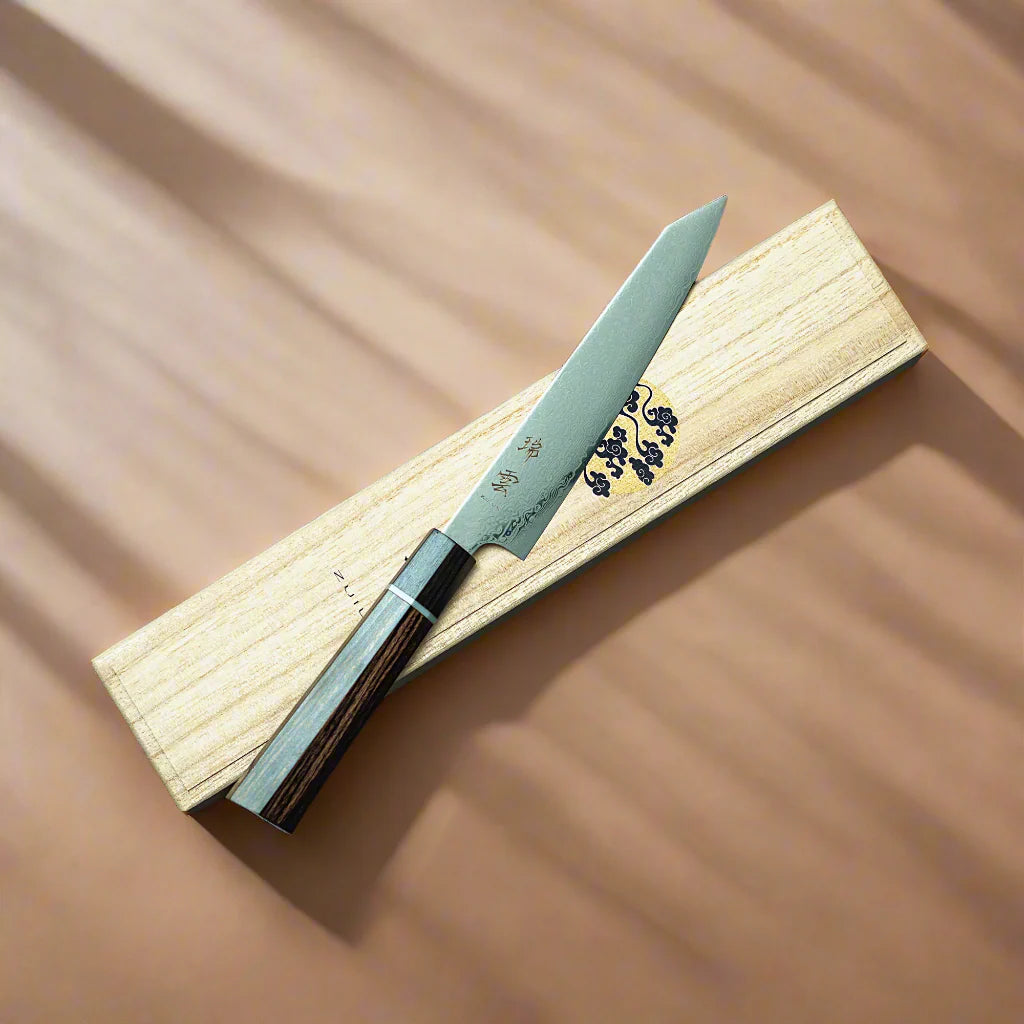 ZUIUN Japon | Couteau Petty Fait Main en Acier Damassé 150 mm
