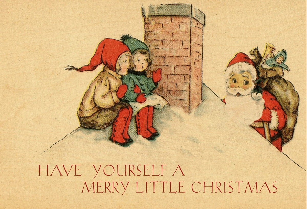 Wood Postcard - A Merry Little Christmas
