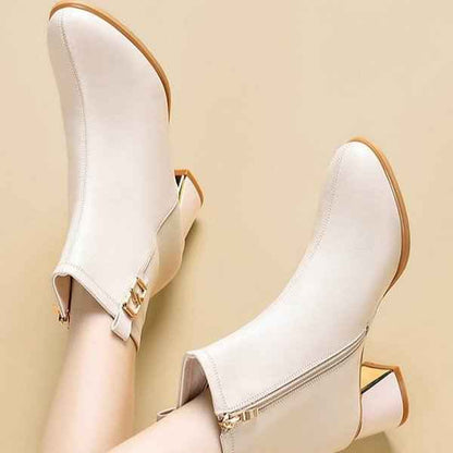 Bottines à sequins pour femmes – Bottines tendance à bout pointu, talon épais et fermeture éclair latérale