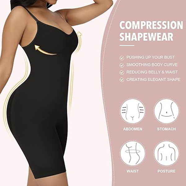 Caraco gainant taille de guêpe pour tous les jours, ouverture à l'entrejambe, gaine short sans enroulement - Body femme sculptant, contrôle ultime du ventre et effet push-up.