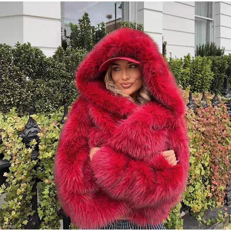 Manteau en fausse fourrure pour femme – Veste épaisse et chaude en fourrure pour l'automne et l'hiver