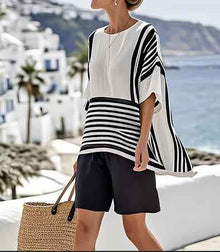 Robe de plage imprimée mi-longue coupe ample