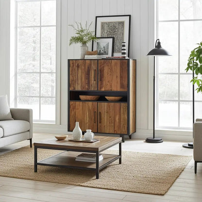 Meuble vaisselier de style scandinave en bois recyclé