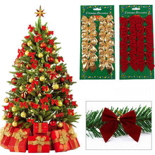 Christmas Tree Bow Ornaments, Festive Holiday Ribbon Decorations