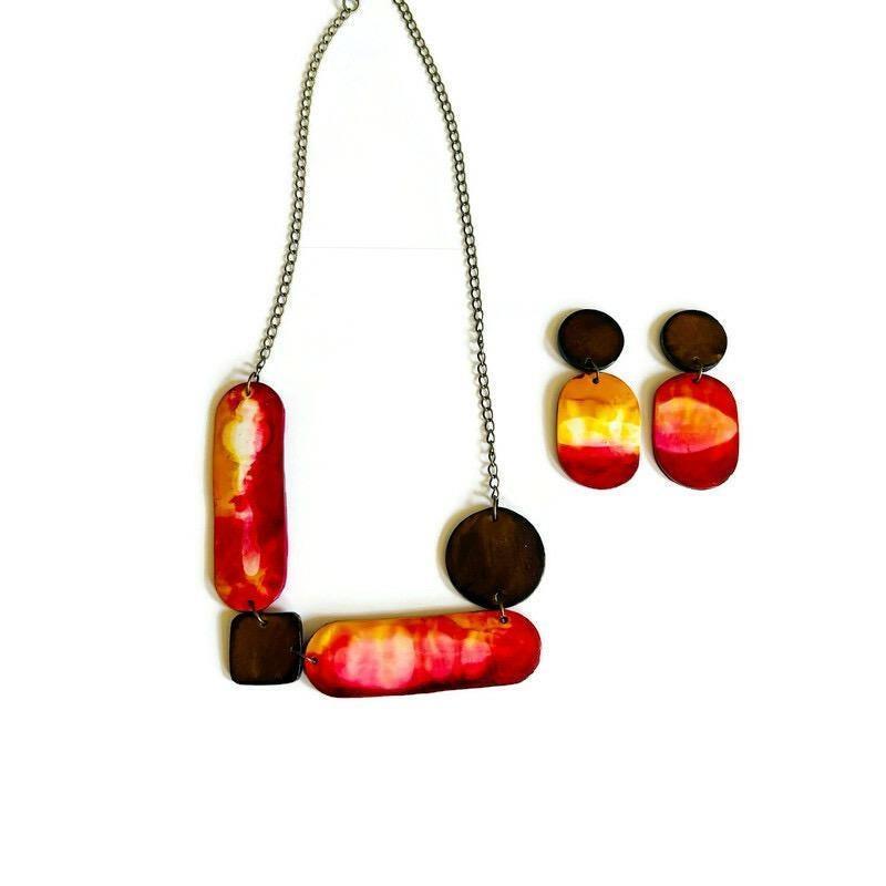 Boucles d'oreilles clips ombrées pour l'automne
