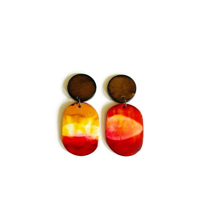 Boucles d'oreilles clips ombrées pour l'automne