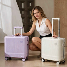 Nouvelle valise tendance de 16 pouces avec serrure TSA, roues multidirectionnelles à 360°, poignée télescopique et verrou à code.