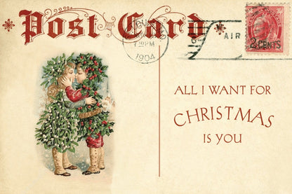 Wood Postcard - All I Want for Christmas