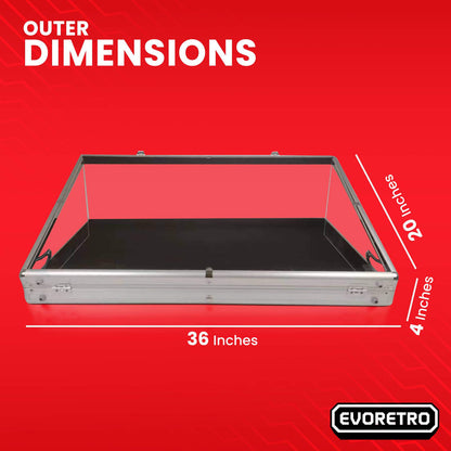 Présentoir vitrine en acrylique transparent EVORETRO pour salon professionnel