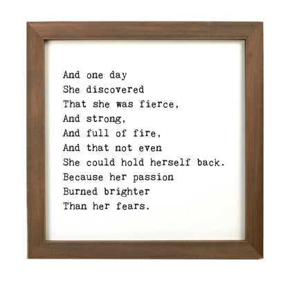 Framed Words - And One Day