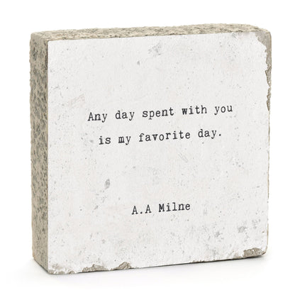 Art Block - Little Gem - Any Day Spent (A.A. Milne)