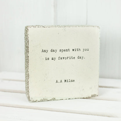 Art Block - Little Gem - Any Day Spent (A.A. Milne)