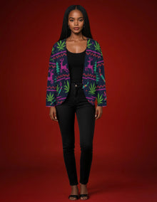 Neon Xmas Drop Shoulder Cardigan