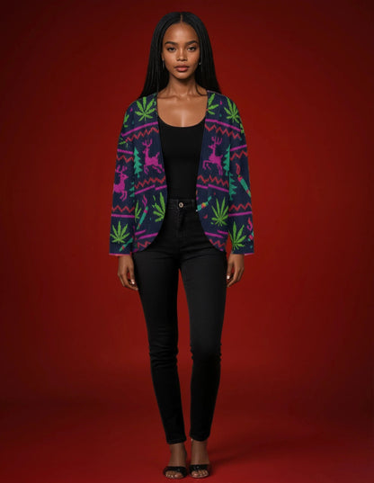 Neon Xmas Drop Shoulder Cardigan