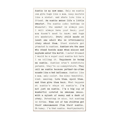 Typewriter Sign - Auntie
