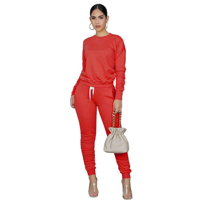 Ensemble décontracté pour femme – Pull en polaire confortable et pantalon assorti, tenue de sport